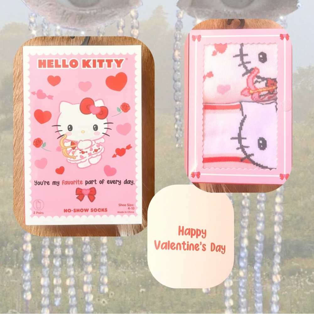 🏷️🆕🎉 hello kitty • floral & heart valentine’s day no-show socks